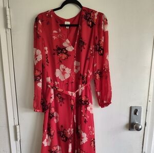 Red with flower dress